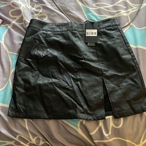 Black Pleather Mini Skirt.